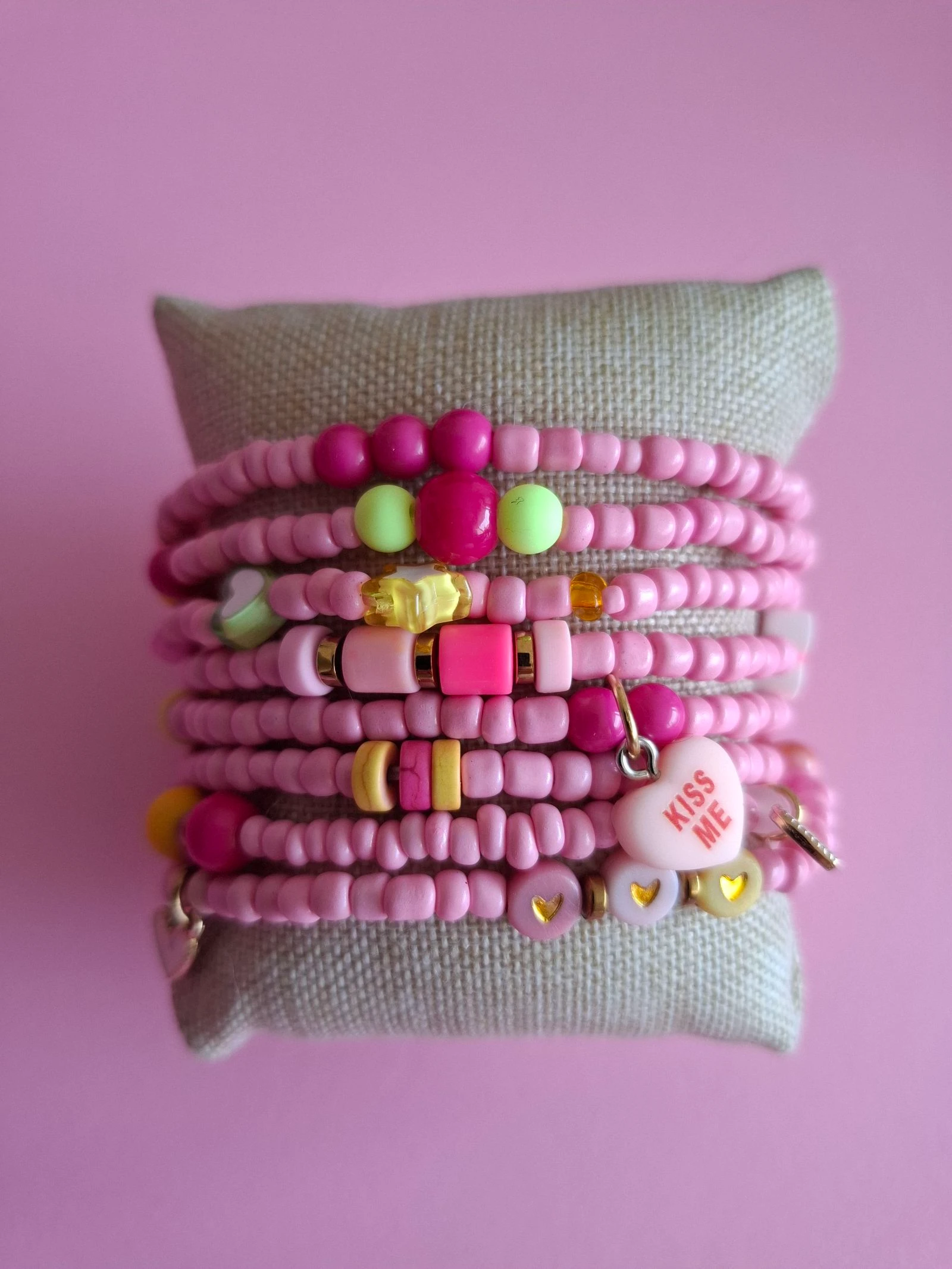 Wikkelarmband roze